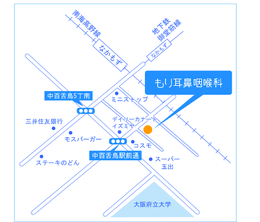 地図 もり耳鼻咽喉科 大阪府 堺市